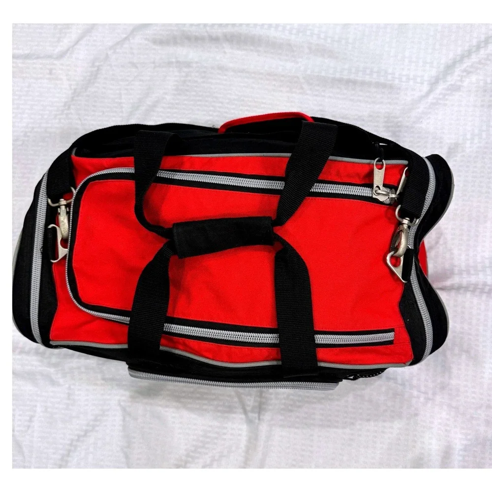 Houston Rockets NBA Duffel Bag Red Black Gym Travel Shoulder Strap Basketball